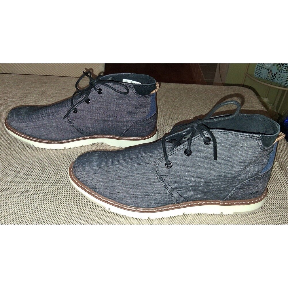 Toms Men's 10 M Navi Sport Bottom Chukka Boots Navy Crosshatch Denim 10014371